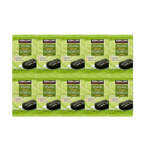 (Pack of 10) Kirkland Signature Organic Roasted Seaweed Snack  0.6oz