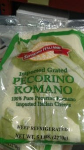 Supremo Italiano Imported Grated Pecorino Romano Cheese - 5 Lb