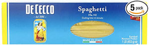 De Cecco Semolina Pasta, Spaghetti No.12 - 1 lb - 5 Pk