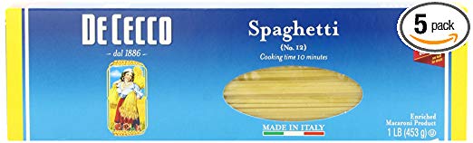 De Cecco Semolina Pasta, Spaghetti No.12 - 1 lb - 5 Pk