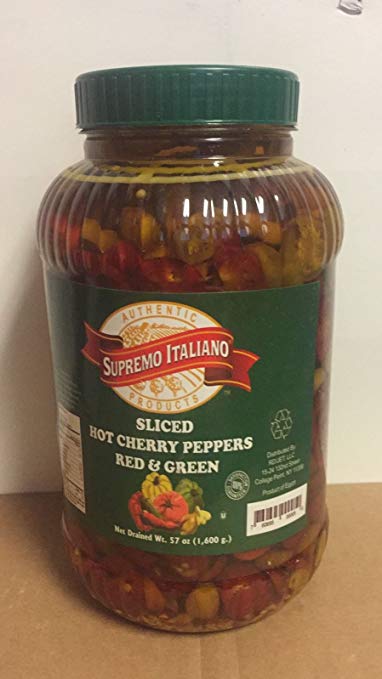 Supremo Italiano Sliced Hot Cherry Peppers (Red & Green) 1.6 Kg