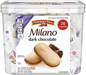 Pepperidge Farm, Milano, Cookies, Dark Chocolate Multi-pack - 15 Oz - 20 Count