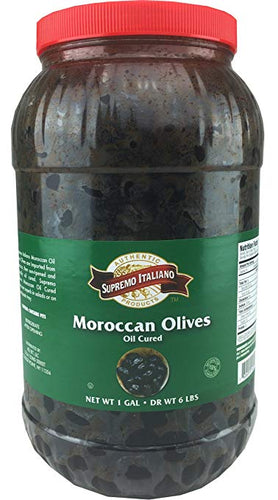 Supremo Italiano Oil Cured Moroccan Olives - 1 Gallon