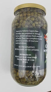 Supremo Italiano Capers, Non Pareilles, 32 Oz (22 Oz Drained) 1 Jar