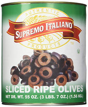 Load image into Gallery viewer, Supremo Italiano Slice Black Olives - 55 Oz