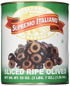 Supremo Italiano Slice Black Olives - 55 Oz