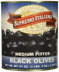 Supremo Italiano Medium Pitted Ripe Olives - 51 Oz