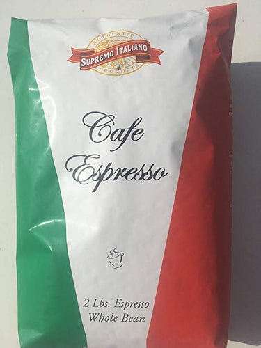 Supremo Italiano Cafe Expresso Whole Bean Coffee Cafe Gourmet Coffee Classic Italian Espresso - 2 Lb