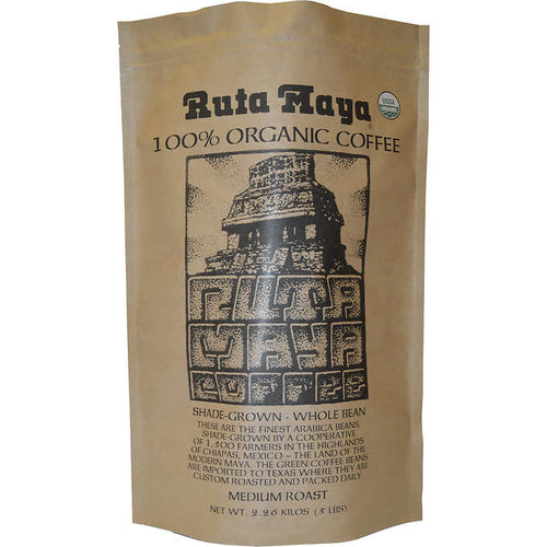 Ruta Maya Organic Medium Roast Whole Bean Coffee 5 lb