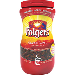 Folgers Instant Coffee Classic Roast Coffee, 16 oz