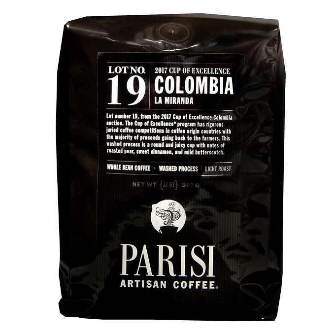 Parisi Artisan Coffee Cup of Excellence Lot #19 Colombia La Miranda Whole Bean 2 lb.