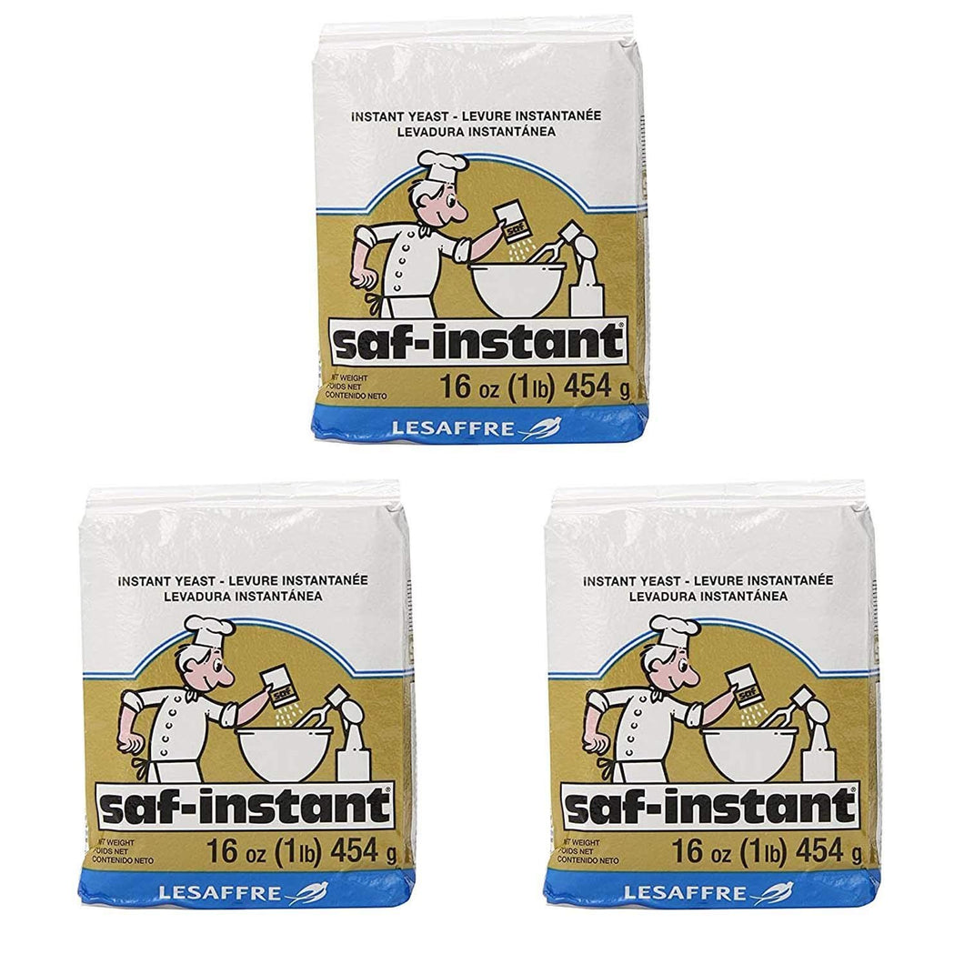 Lesaffre Saf Instant Yeast Gold, 1 Pound, Pack of 3