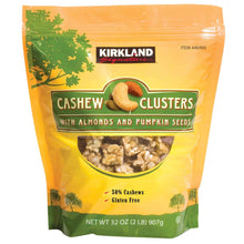 Load image into Gallery viewer, (Pack of 2) Kirkland Cashew Clusters with Almonds and Pumpkin Seeds Gluten Free 32oz