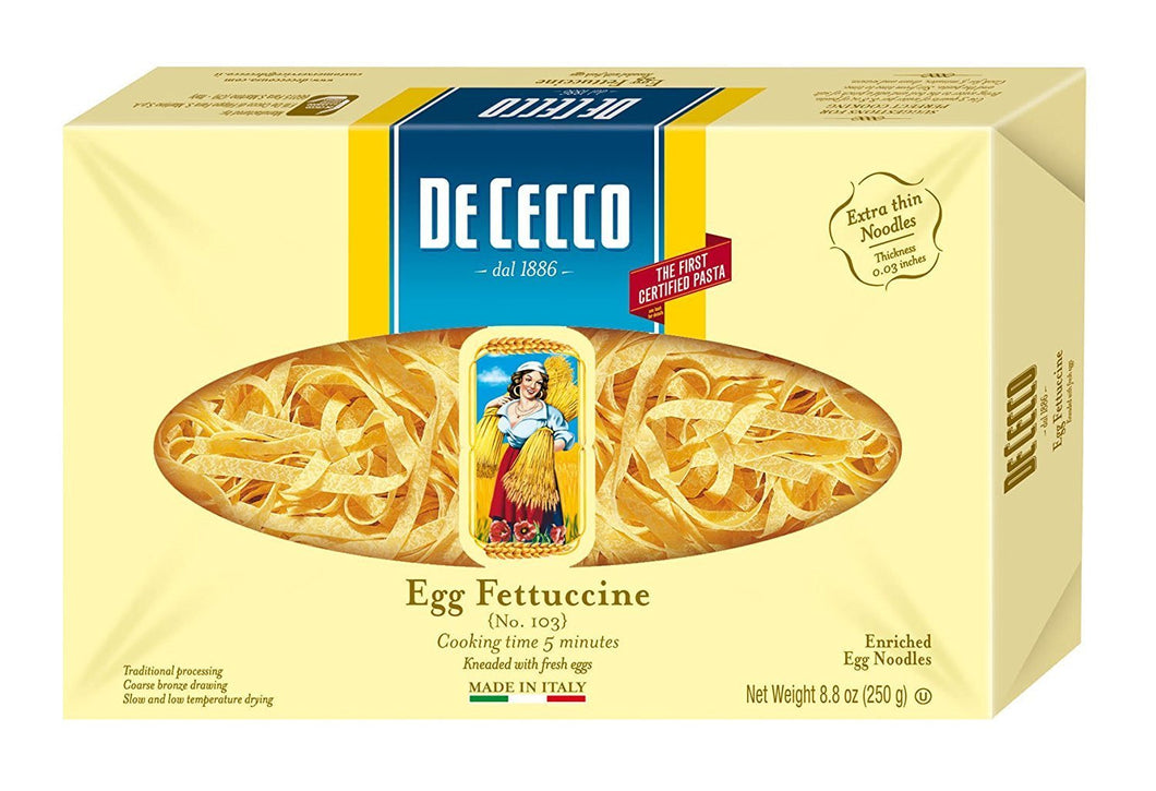 De Cecco Pasta Egg Noodle Fettuccine, 8.8 Ounce -- 12 per case.