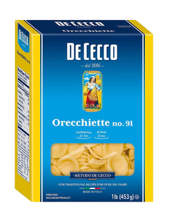 De Cecco Semolina Pasta, Orecchiette No.91, 1 Pound (Pack of 12)